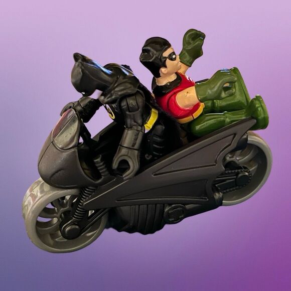 Imaginext DC Super Friends Wayne Manor Gotham Flight Inc Bat Bike Robin Joker - Picture 11 of 12